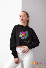 Load image into Gallery viewer, CRAZY COLORS ALL IN ONE WOMEN'S CROPPED HOODED SWEATSHIRT
