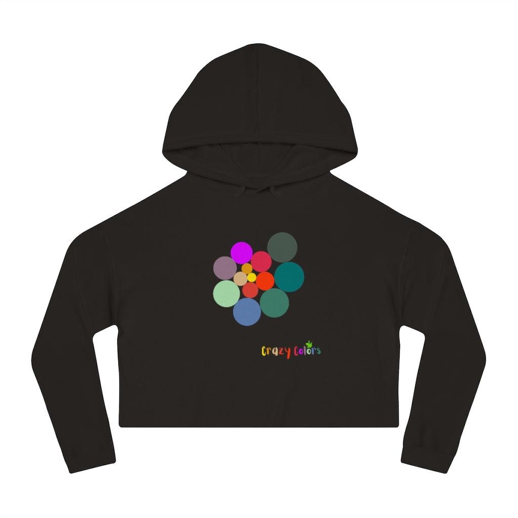 CRAZY COLORS ALL IN ONE WOMEN'S CROPPED HOODED SWEATSHIRT