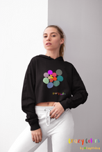 Load image into Gallery viewer, CRAZY COLORS ALL IN ONE WOMEN&#39;S CROPPED HOODED SWEATSHIRT
