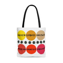 Load image into Gallery viewer, CRAZY COLORS ALL IN ONE 2 SIDED TOTE BAG WHITE BACKGROUND
