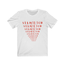 Load image into Gallery viewer, CRAZY COLORS FENNEL VERMILION UNISEX JERSEY SHORT SLEEVE TEE
