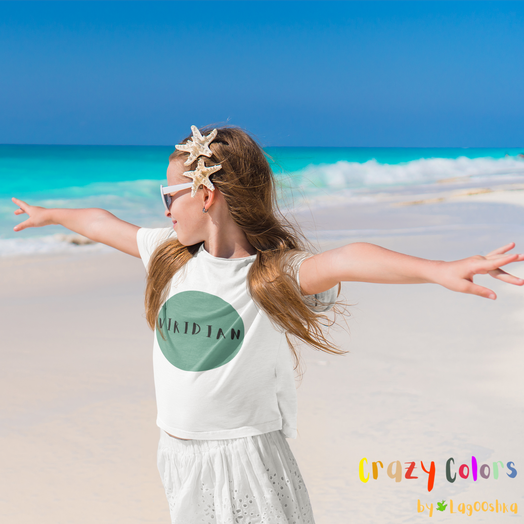 CRAZY COLORS VIRIDIAN KIDS T SHIRT