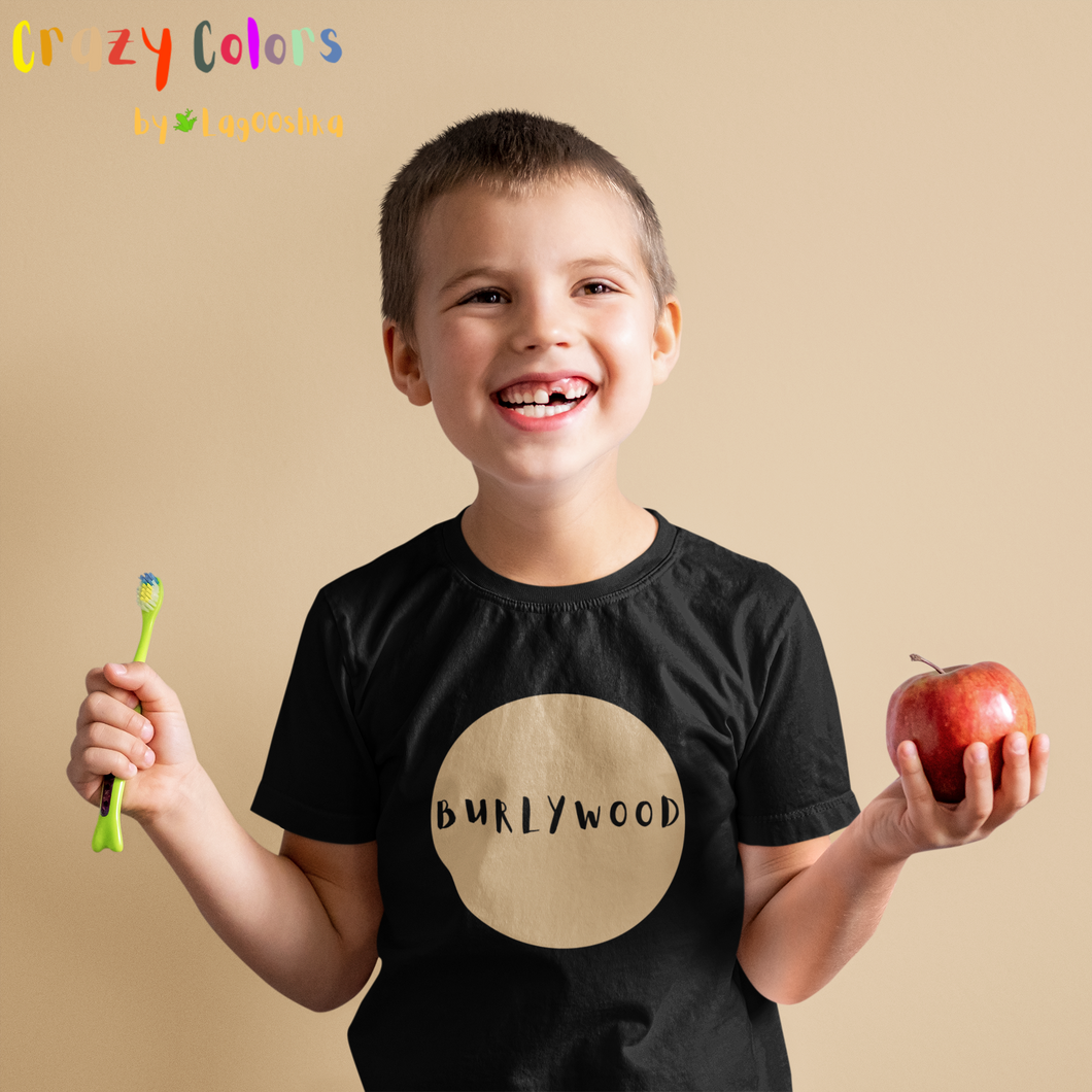 CRAZY COLORS BURLYWOOD KIDS T SHIRT